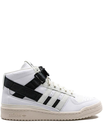 adidas X Parley Forum Mid Sneakers — Black/White — Size US M 6 - US W 7.5 — Front View