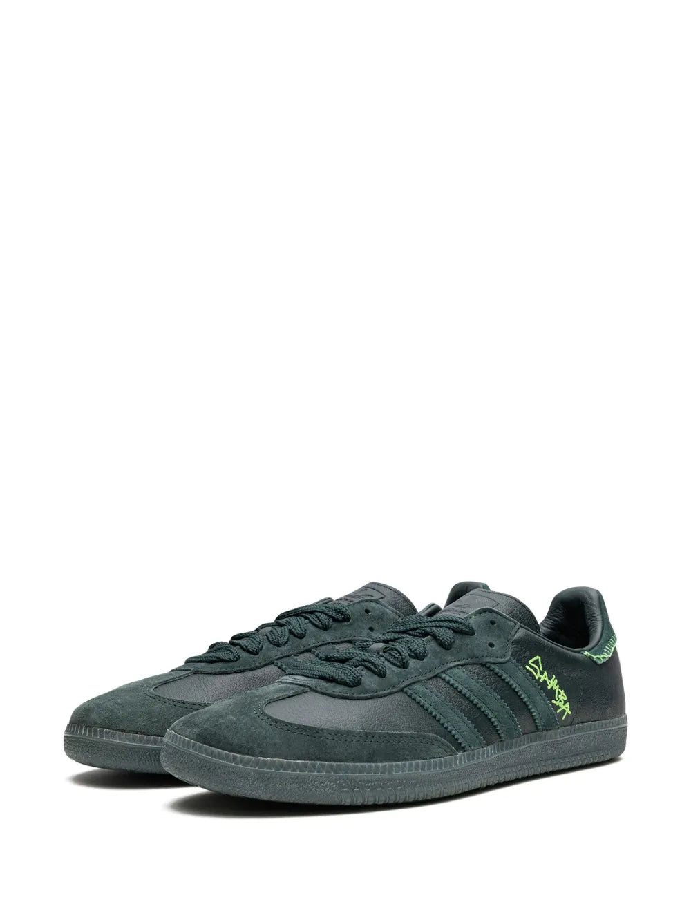 adidas X Jonah Hill Samba Sneakers — Dark Green — Size US M 5 - US W 6.5 — Detail View