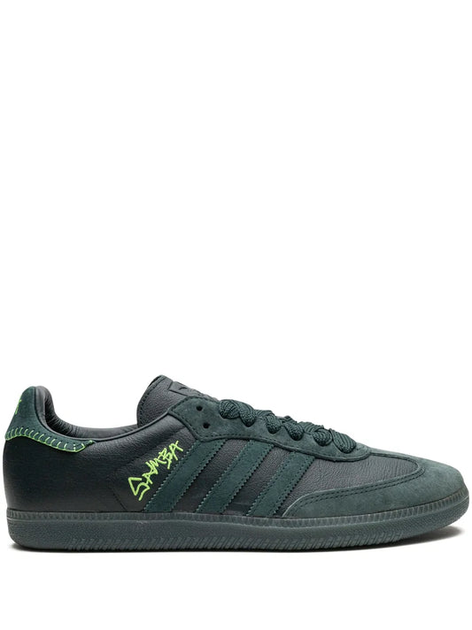 adidas X Jonah Hill Samba Sneakers — Dark Green — Size US M 5 - US W 6.5 — Front View