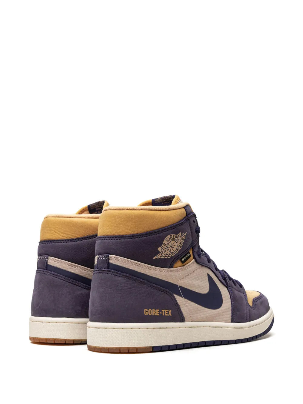 Air Jordan 1 Element Gore-Tex Sky J Purple Sneakers — Purple/Yellow/White — Size US M 6.5 - US W 8 — Back View