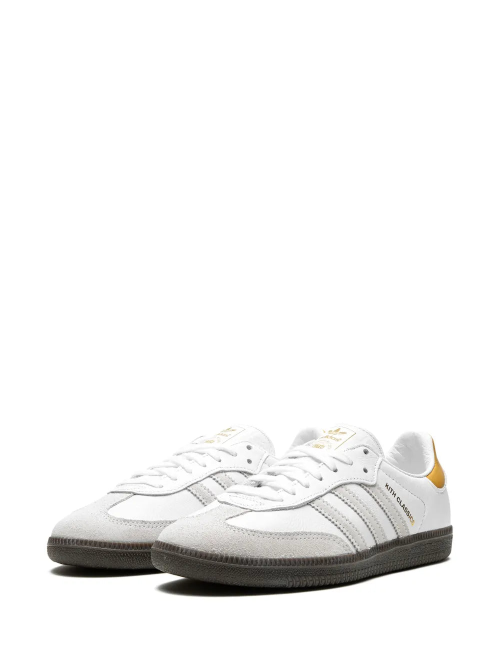 adidas X Kith Samba ?hite/Grey/Gold?Sneakers — White/Light Grey — Size US M 6 - US W 7.5 — Top View