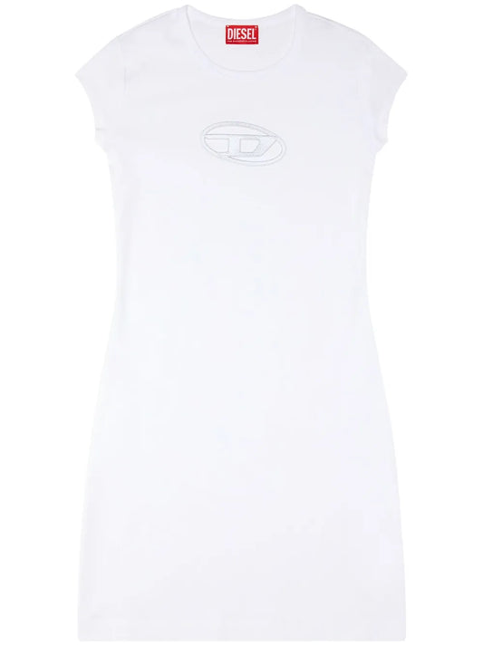 Diesel D Angiel Cut Out T Shirt Minidress — White — Size XS — Front View