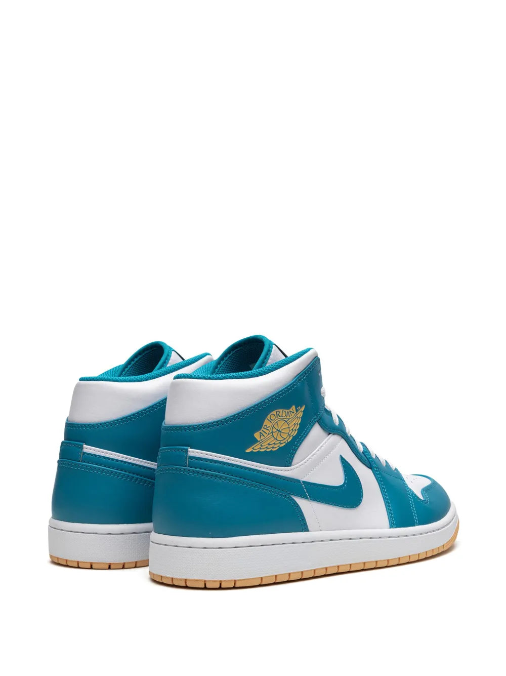 Air Jordan 1 Mid Aquatone Sneakers — Blue/White — Size US M 9.5 - US W 11 — Back View