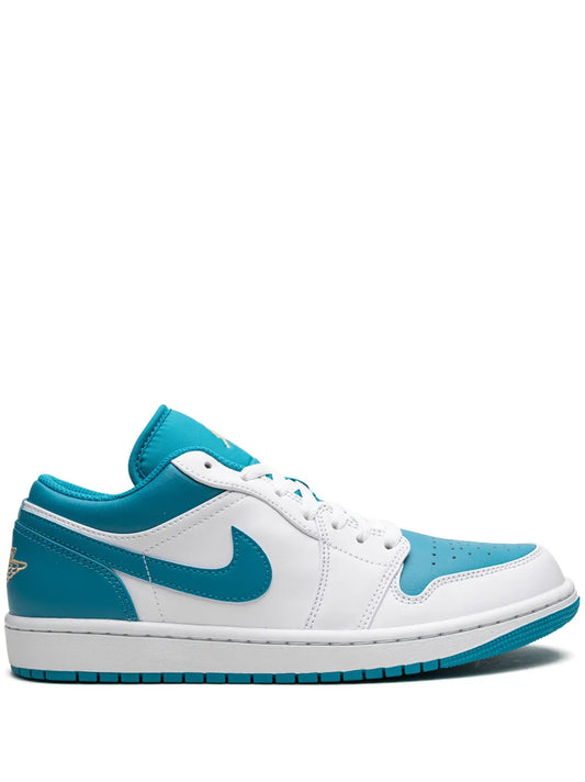 Air Jordan 1 Low Aquatone Sneakers — White/Blue — Size US M 11.5 - US W 13 — Front View
