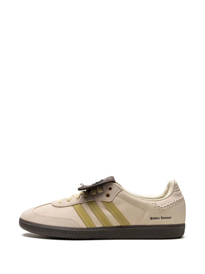 adidas X Wales Bonner Samba Cream/ Yellow Sneakers — Light Beige — Size US M 9 - US W 10.5 — Detail View