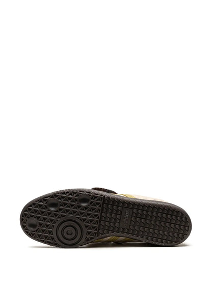 adidas X Wales Bonner Samba Cream/ Yellow Sneakers — Light Beige — Size US M 9 - US W 10.5 — Top View