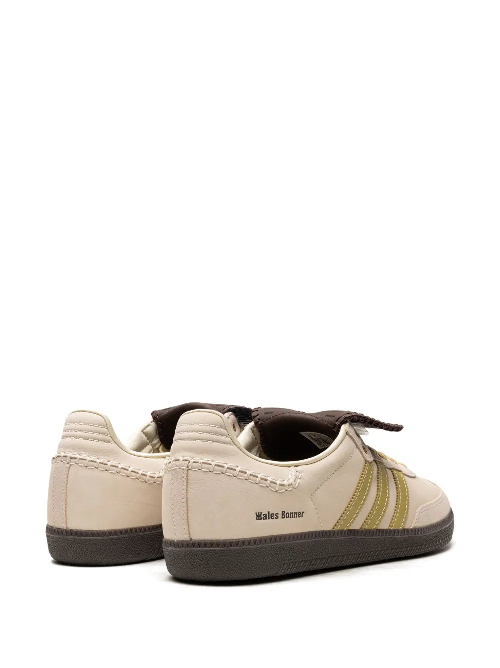 adidas X Wales Bonner Samba Cream/ Yellow Sneakers — Light Beige — Size US M 9 - US W 10.5 — Back View