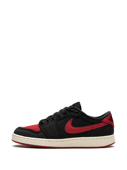 Air Jordan 1 Ko Low Bred Sneakers — Black/Red — Size US M 11.5 - US W 13 — Detail View
