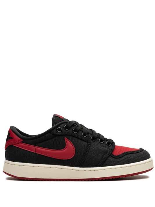Air Jordan 1 Ko Low Bred Sneakers — Black/Red — Size US M 11.5 - US W 13 — Front View