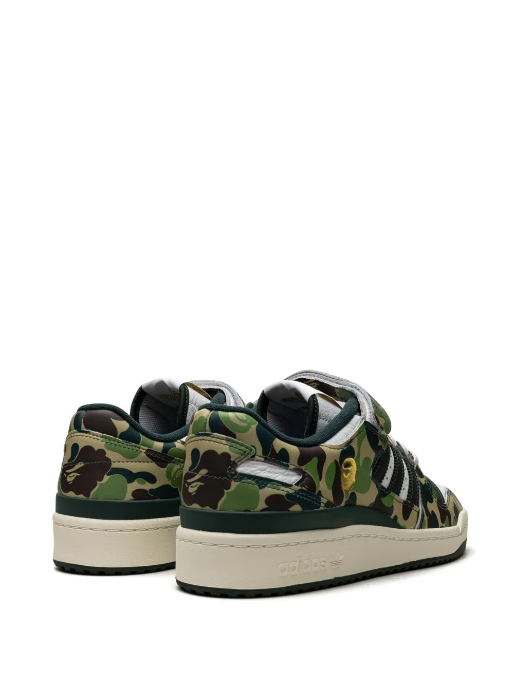 adidas X Bape Forum 84 Low 30Th Anniversary Green Camo Sneakers — Green — Size US M 8 - US W 9.5 — Back View
