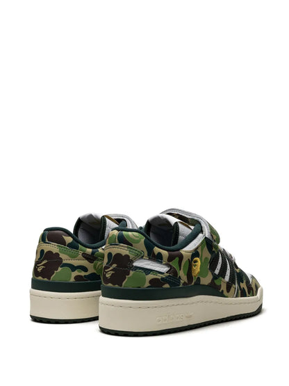 adidas X Bape Forum 84 Low 30Th Anniversary Green Camo Sneakers — Green — Size US M 8 - US W 9.5 — Back View