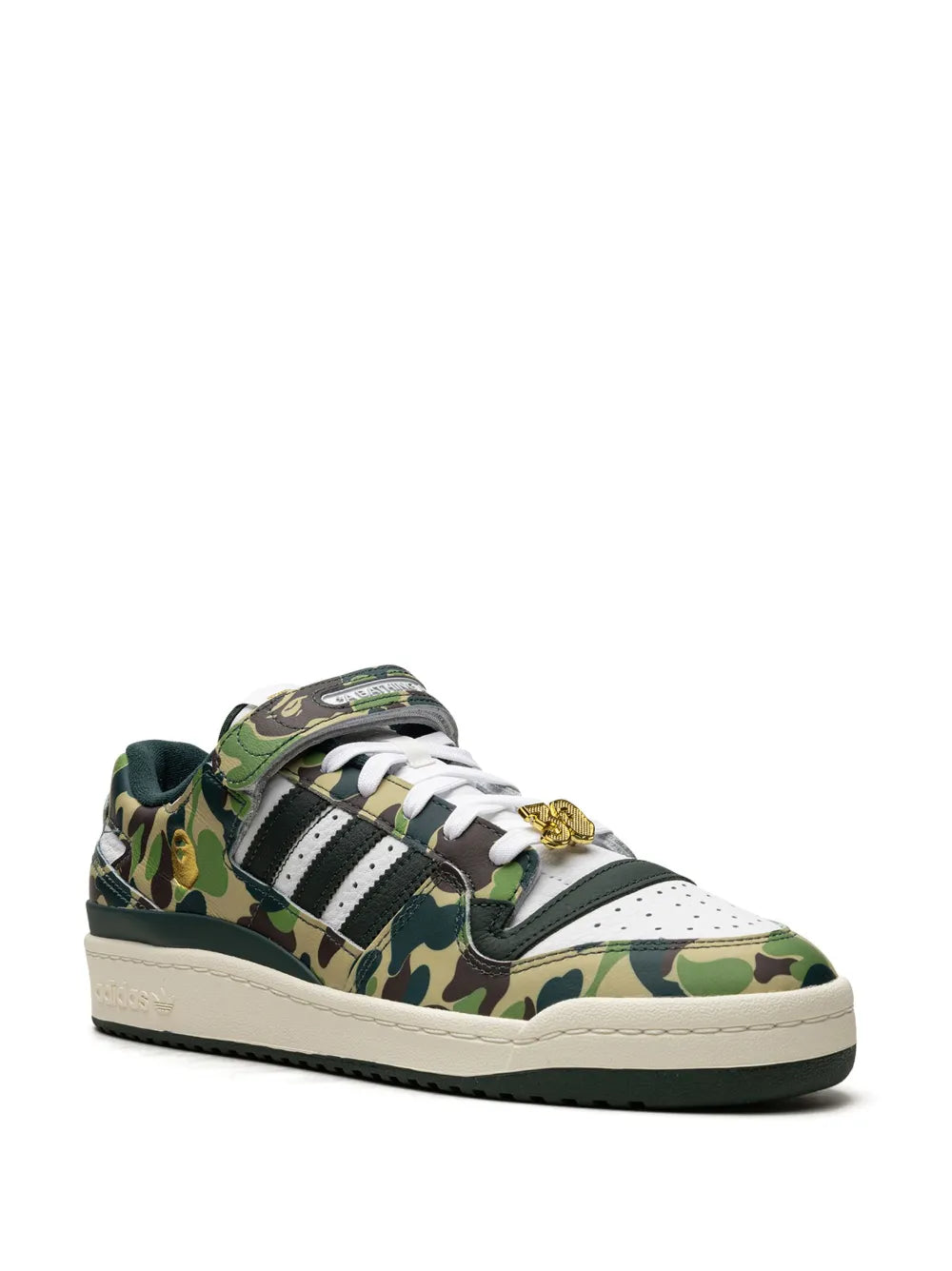 adidas X Bape Forum 84 Low 30Th Anniversary Green Camo Sneakers — Green — Size US M 8 - US W 9.5 — Side View