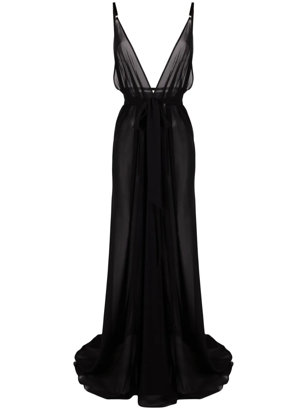 Alchemy V Neck Maxi Dress — Black — Size XS — Front View