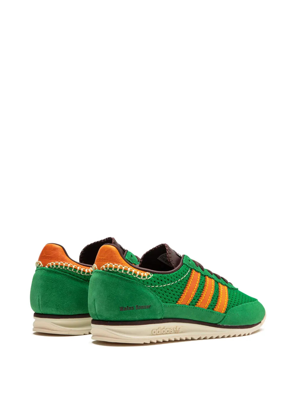 adidas X Wales Bonner Sl72 Knitted Sneakers — Green/Orange — Size US M 6 - US W 7.5 — Back View