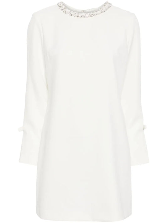 Sachin Babi Parker Crystal Embellished Minidress — White/ Ivory — Size XS — Front View