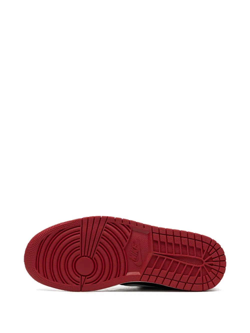 Air Jordan 1 Low Flyease Bred Sneakers — Black/Red/White — Size US M 9.5 - US W 11 — Top View