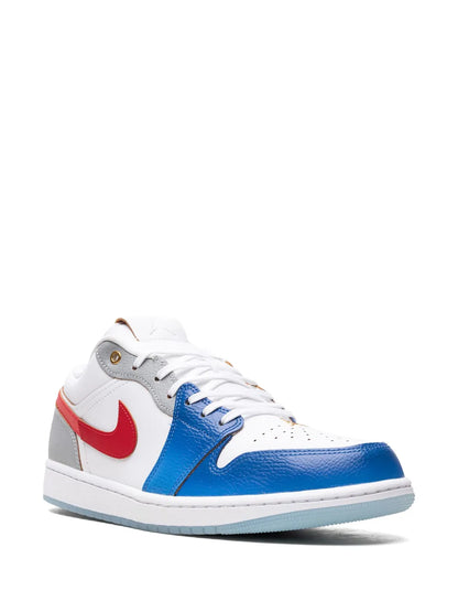 Air Jordan 1 Low Philippines Sneakers — White/Grey/Blue/Red — Size US M 10.5 - US W 12 — Side View