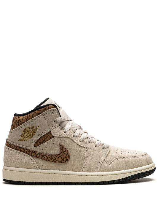 Air Jordan 1 Mid Brown Elephant Sneakers — Brown — Size US M 10.5 - US W 12 — Front View