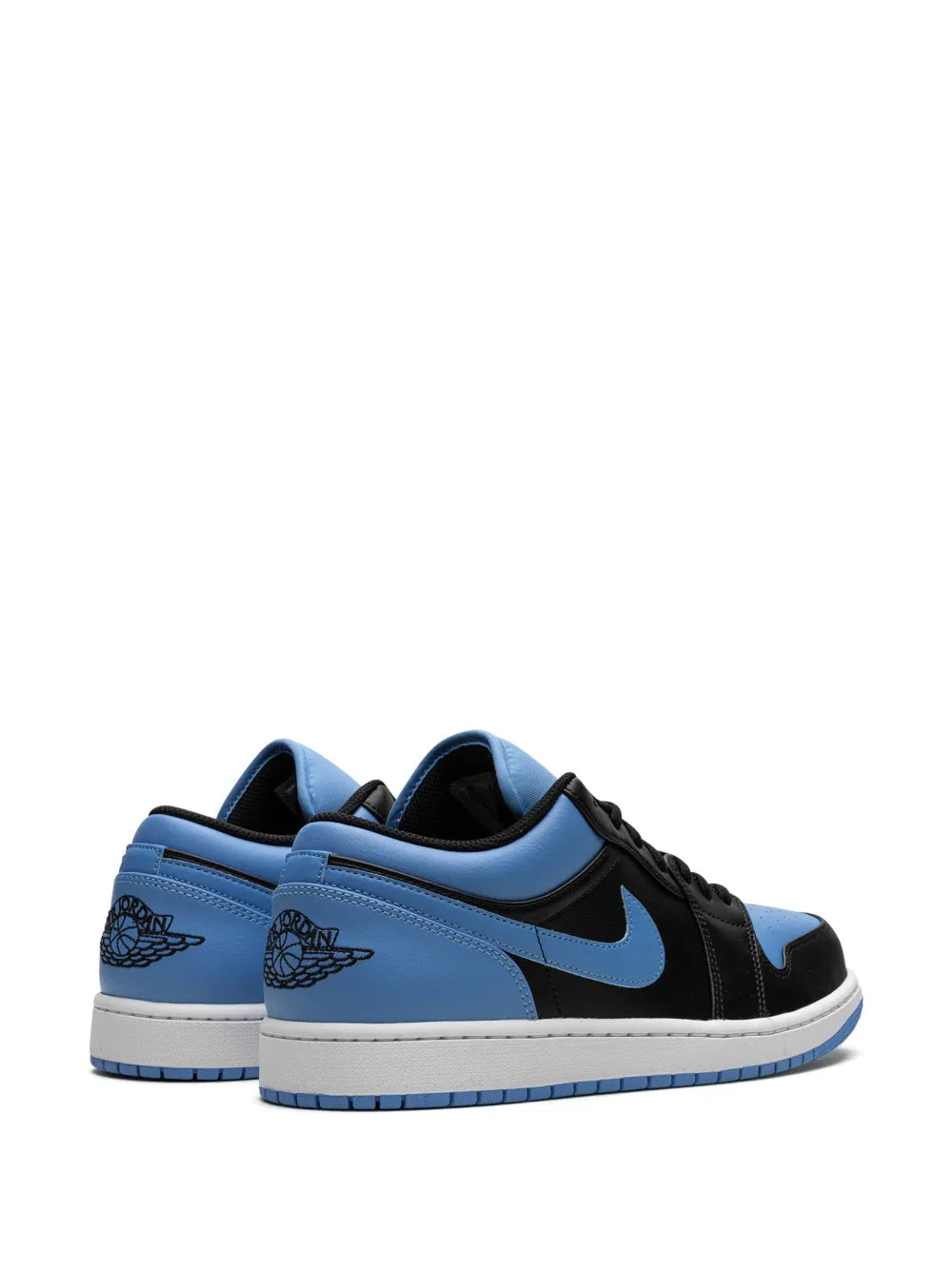 Air Jordan 1 Low University Blue Sneakers — Black/Blue — Size US M 9.5 - US W 11 — Top View