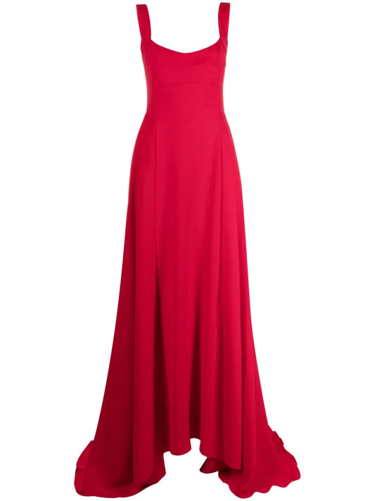 Atu Body Couture Sleeveless Crepe Gown — Red — Size XS — Front View