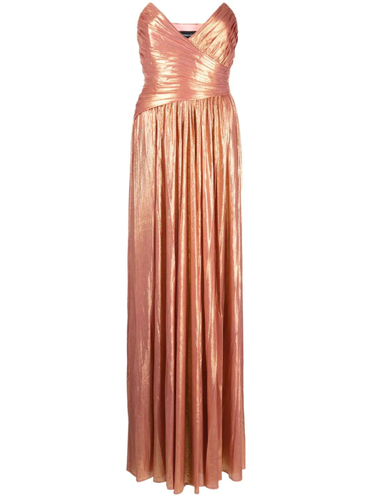 Retrofete Walford Strapless Gown Dress — Red/ Pink — Size XS — Front View