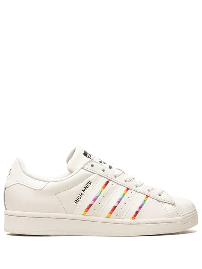 adidas X Rich Mnisi Superstar Pride Sneakers — Cream White — Size US M 9 - US W 10.5 — Front View