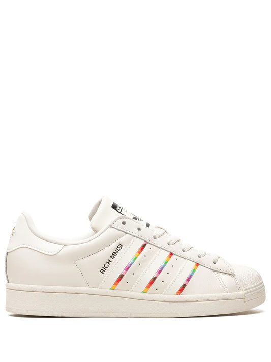 adidas X Rich Mnisi Superstar Pride Sneakers — Cream White — Size US M 9 - US W 10.5 — Front View