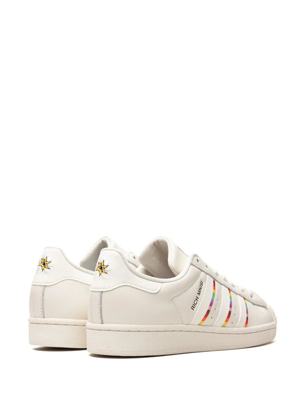 adidas X Rich Mnisi Superstar Pride Sneakers — Cream White — Size US M 9 - US W 10.5 — Back View