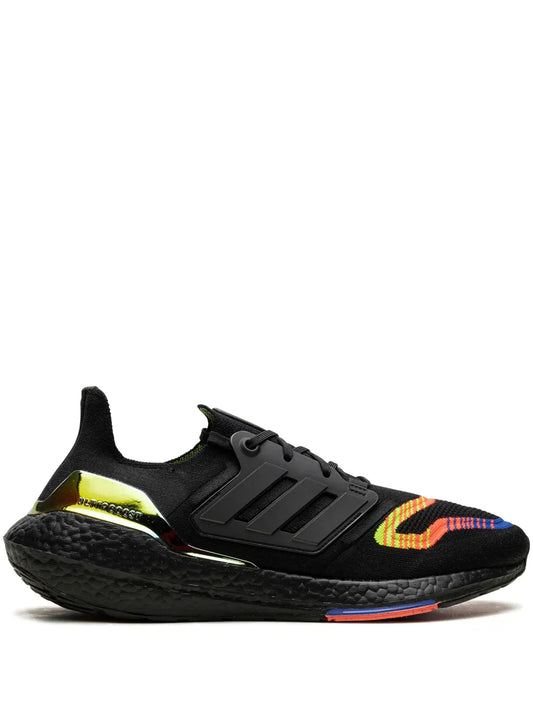 adidas Ultraboost 22 Linear Energy Black Sneakers — Black — Size US M 5 - US W 6.5 — Front View
