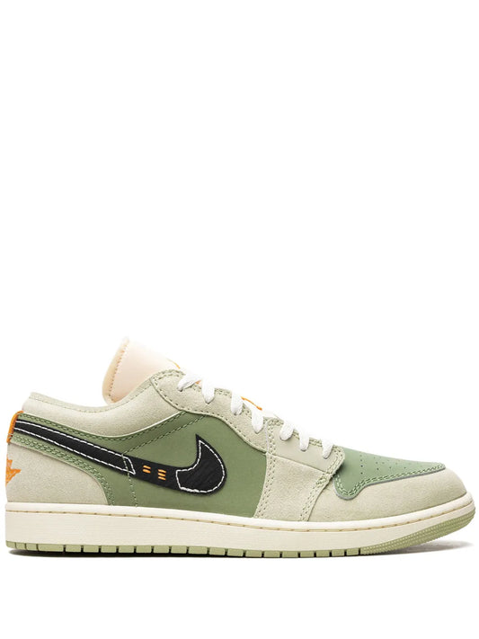 Air Jordan 1 Low Se Craft Sky J Light Olive Sneakers — Light Olive Green — Size US M 9.5 - US W 11 — Front View