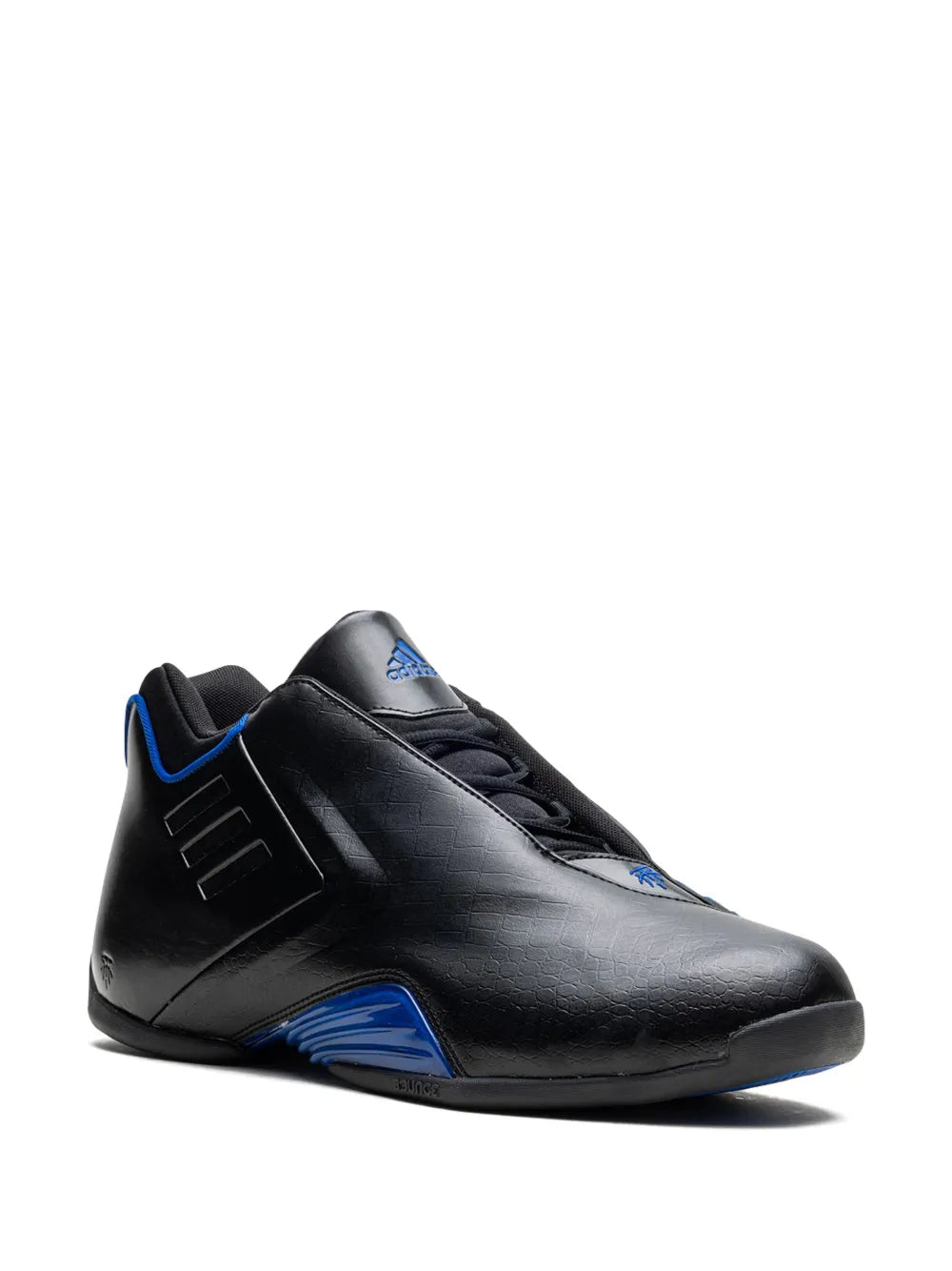adidas T-Mac 3 Restomod Core Black/Team Royal Blue/Silver Met Sneakers — Black — Size US M 9.5 - US W 11 — Side View