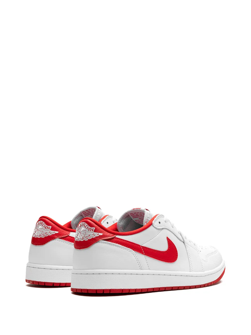 Air Jordan 1 Low Og University Red Sneakers — White/Red — Size US M 10.5 - US W 12 — Back View