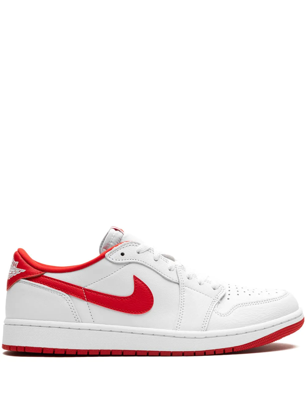 Air Jordan 1 Low Og University Red Sneakers — White/Red — Size US M 10.5 - US W 12 — Front View
