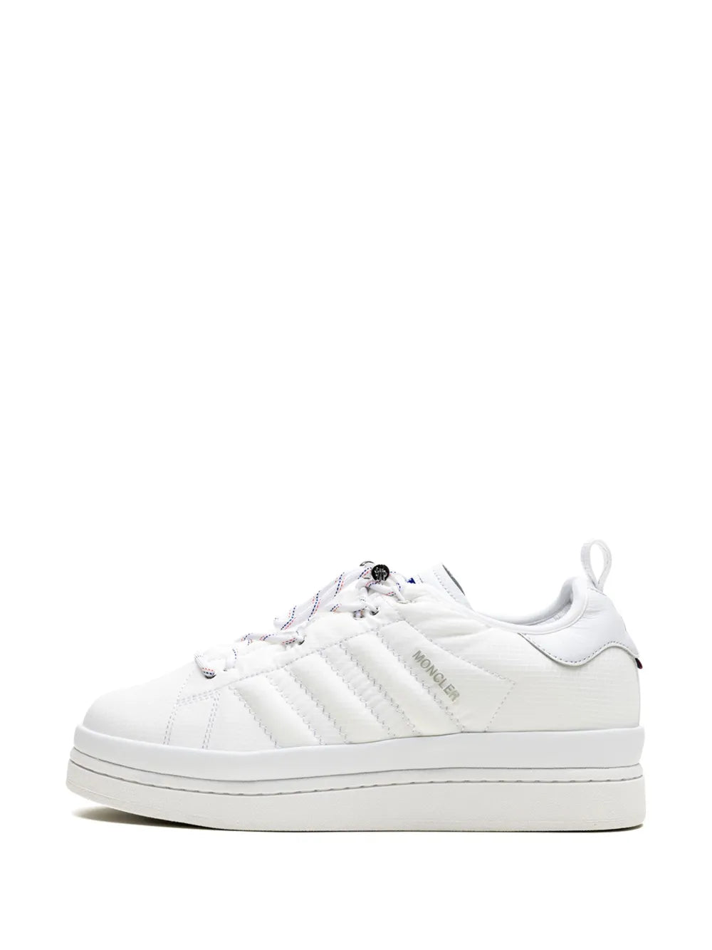 adidas X Moncler Campus Core White Sneakers — White — Size US M 6 - US W 7.5 — Detail View