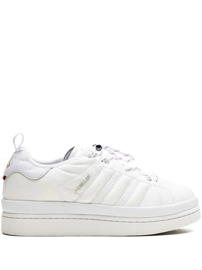 adidas X Moncler Campus Core White Sneakers — White — Size US M 6 - US W 7.5 — Front View