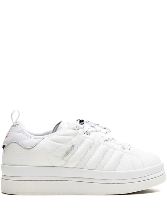 adidas X Moncler Campus Core White Sneakers — White — Size US M 6 - US W 7.5 — Front View