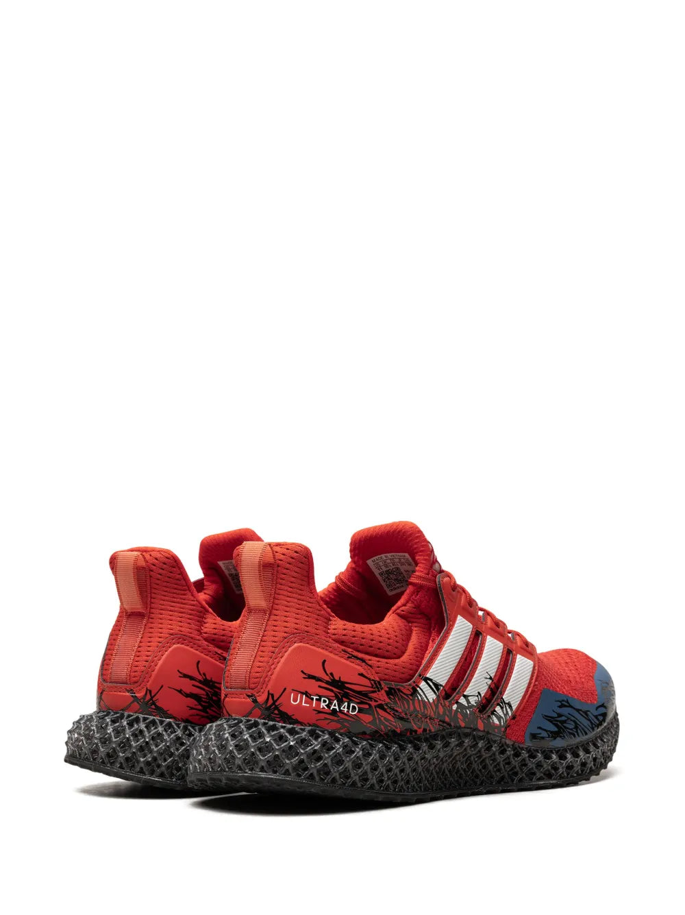 adidas X Marvel Ultra 4D Spider-Man 2 Sneakers — Orange — Size US M 6 - US W 7.5 — Back View