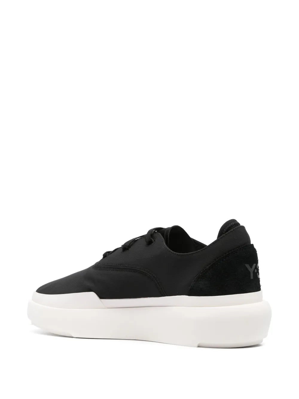 adidas Y-3 Ajatu Court Formal Low-Top Sneakers — Black/White — Size US M 6 - US W 7.5 — Back View
