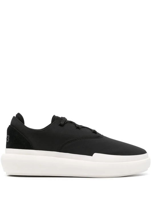 adidas Y-3 Ajatu Court Formal Low-Top Sneakers — Black/White — Size US M 6 - US W 7.5 — Front View