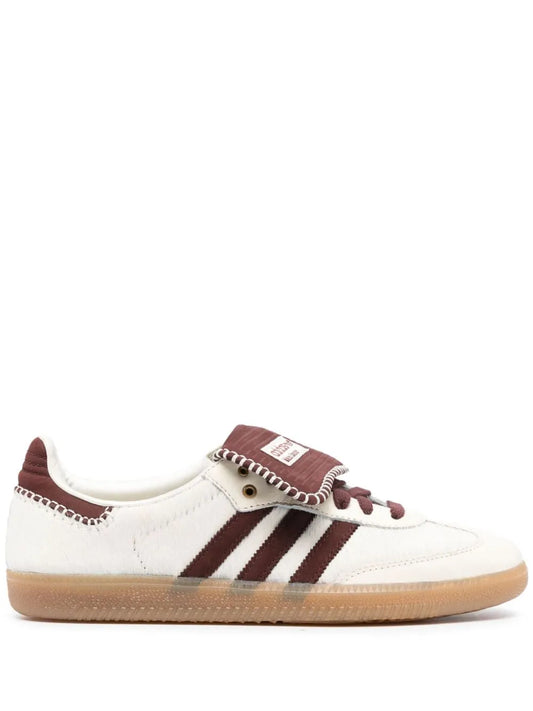 adidas X Wales Bonner Samba Sneakers — White/Dark Brown — Size US M 7 - US W 8.5 — Front View