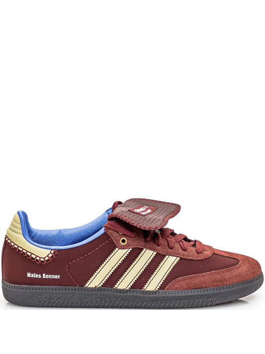 adidas X Wales Bonner Suede Sneakers — Bordeaux Red/Almond Beige — Size US M 8 - US W 9.5 — Front View