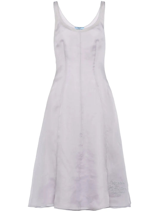 Prada Re Edition 1995 Organza Dress — Red/ Purple — Size XS — Front View