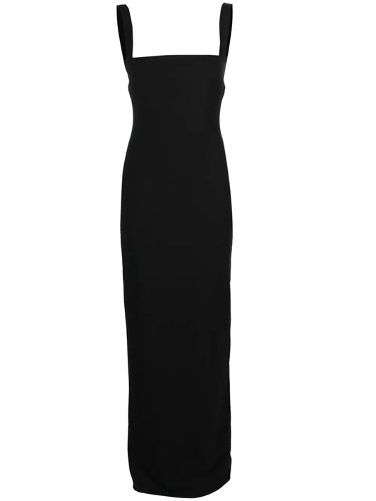 Solace London The Joni Open Back Dress — Black — Size S — Front View