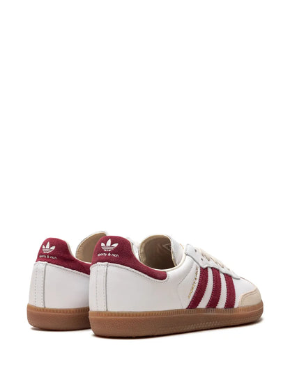 adidas X Sporty & Rich Samba Og Sneakers — White/Burgundy/Ecru — Size US M 9 - US W 10.5 — Back View