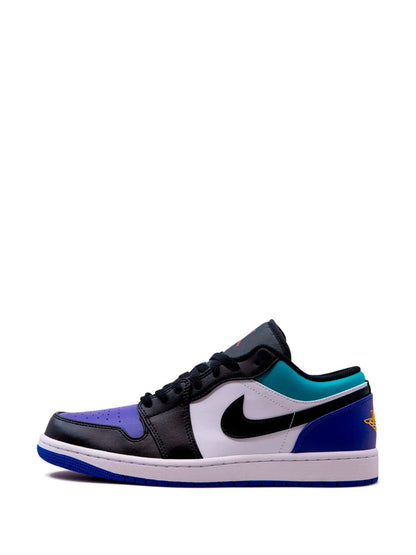 Air Jordan 1 Low Aqua Sneakers — White/Multicolour — Size US M 11.5 - US W 13 — Detail View
