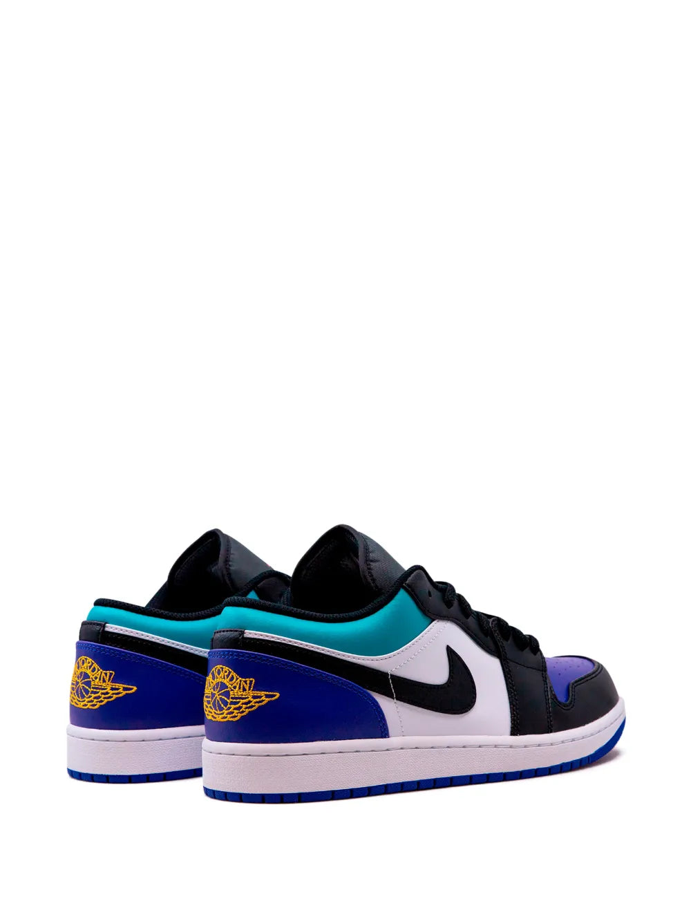 Air Jordan 1 Low Aqua Sneakers — White/Multicolour — Size US M 11.5 - US W 13 — Back View