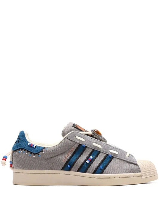 adidas Superstar Slip-On Sneakers — Grey — Size US M 10.5 - US W 12 — Front View