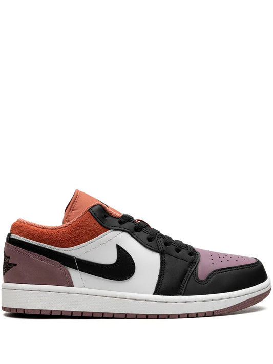 Air Jordan 1 Low Sky J Mauve Sneakers — White/Black/Mauve/Orange — Size US M 10.5 - US W 12 — Front View