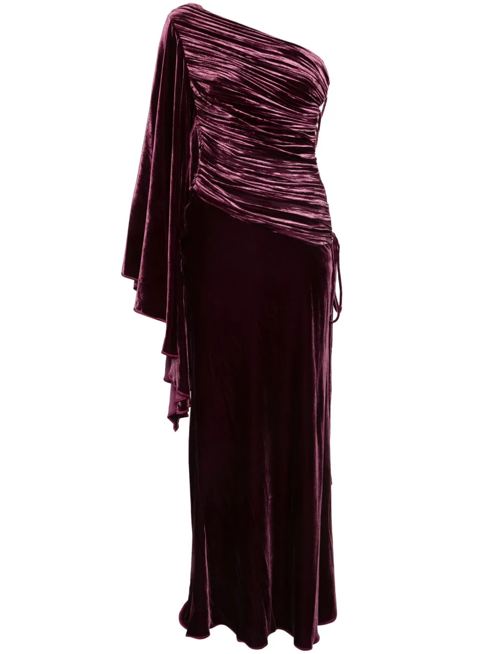 Maria Lucia Hohan Yolanda Velvet Maxi Dress — Red/ Purple — Size XS — Front View