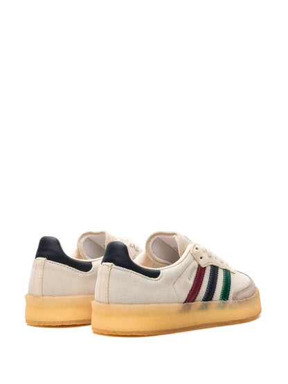 adidas X Kith X Clarks Samba Kithmas - Multi-Color Stripes Sneakers — Chalk White/Multicolour — Size US M 6 - US W 7.5 — Back View